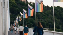 Szivárványos zászló helyett önkéntesek magyar zászlókat függesztettek ki az Erzsébet hídra