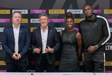 Usain Bolttal együtt tartott sajtótájékoztatót Pósfai Gábor az atlétikai Világdöntő előtt